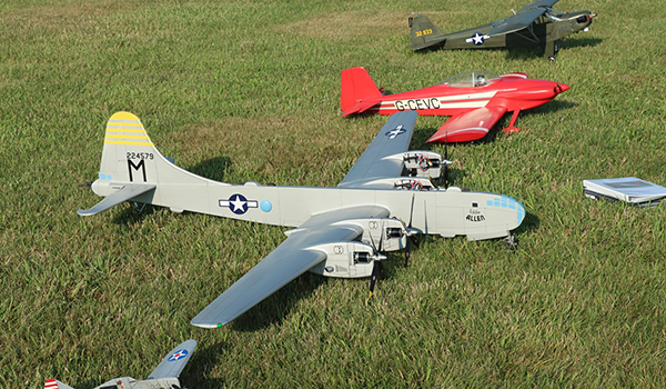 The author’s Profile Scale B-29, which has an eight-foot wingspan, has been flying at the AMA Nats since 2013.
