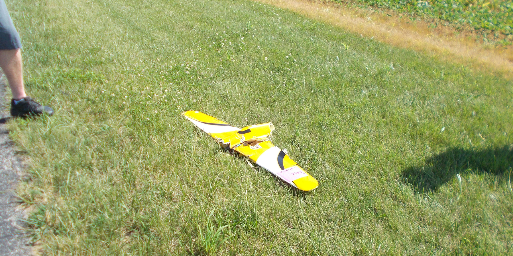 19. The biggest part that was left of the Pylon racer.