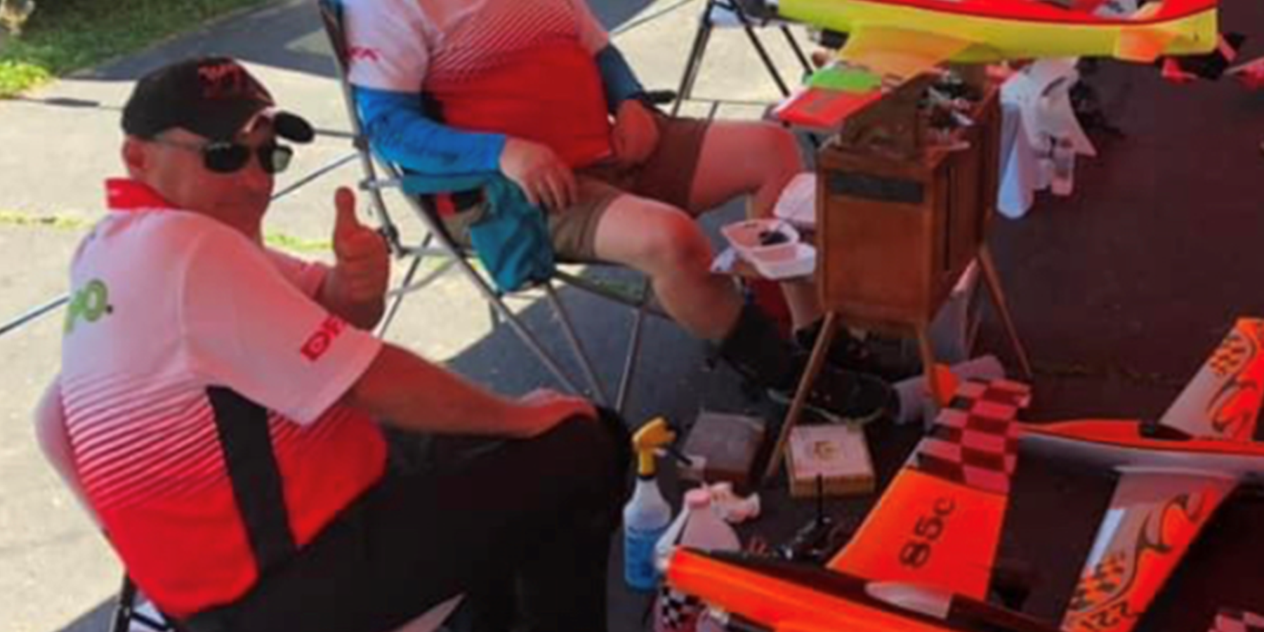 Dan Coe (foreground) and Rich Beers (background) are two of the top pilots in the US. They are flying precious metal models from