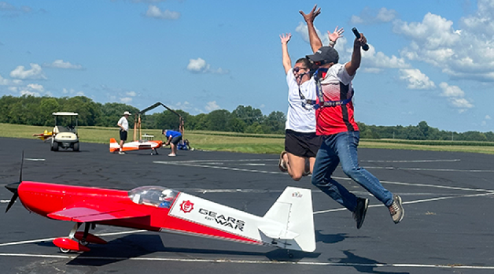 The 2024 IMAC Nats is a wrap! The author and Primo Rivera are pictured jumping with excitement.