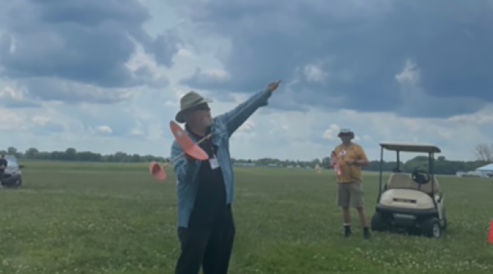 Andy Tomasch and his OT Catapult Obarski airplane.