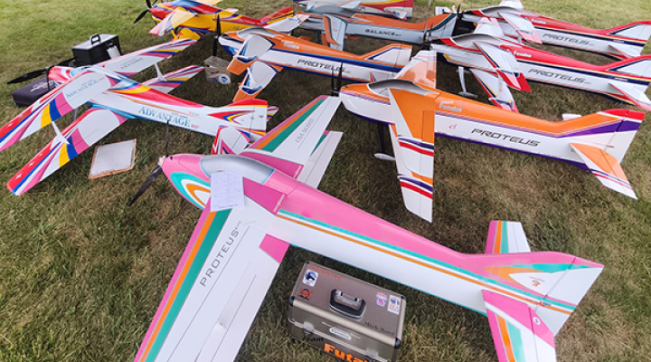 How many 2-meter airplanes can you get under the tent during a rain delay?